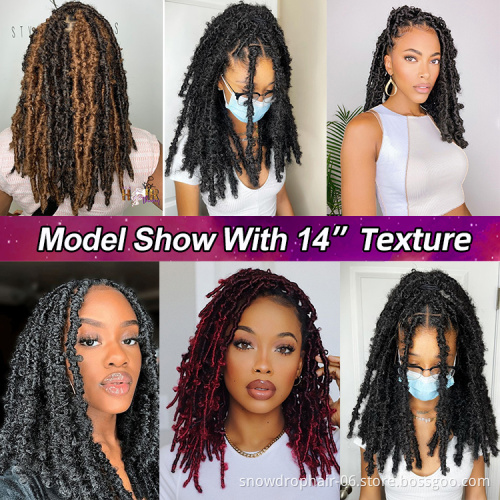 Julianna 36 Handmade Colorful 12 Inch Faux 24In Distressed Crochet Hair Locs Synthetic Premade Soft Locks Extension